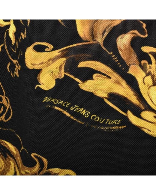 Versace Jeans Black Couture Baroque Polo T Shirt for men