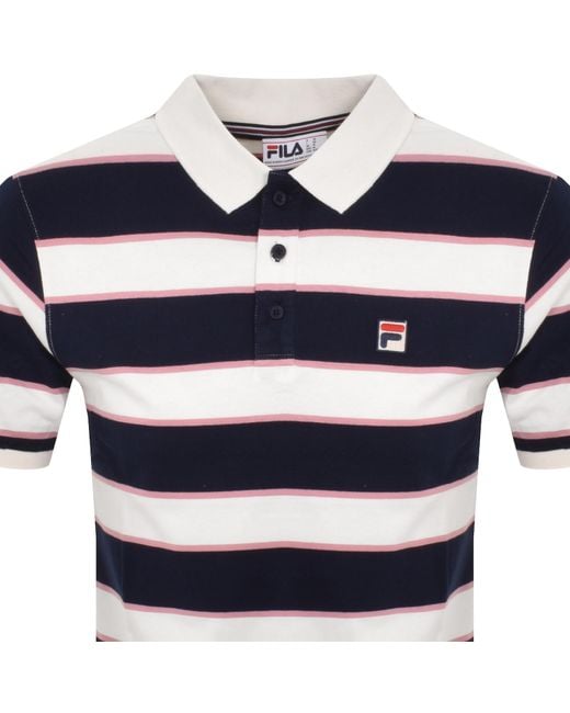 Fila Blue Edmond Stripe Polo T Shirt for men