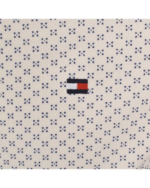 Tommy Hilfiger Gray Microprint Pique Polo T Shirt Ivory for men
