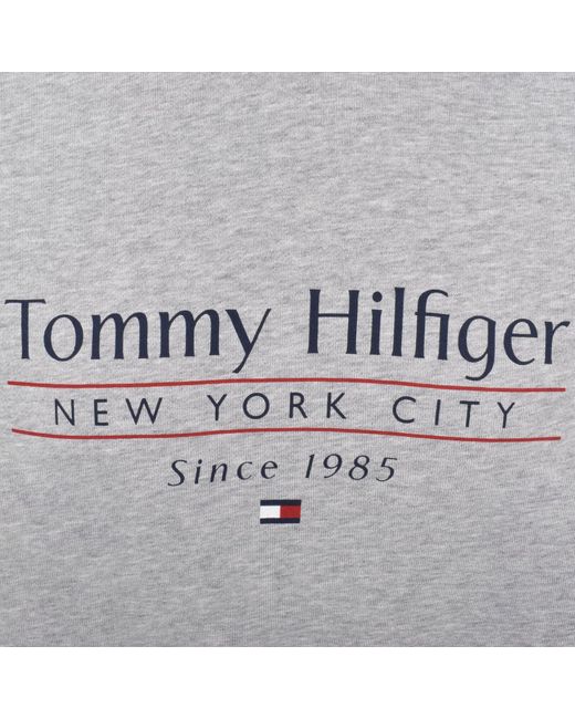 Tommy Hilfiger Gray Logo Center Stack Hoodie for men