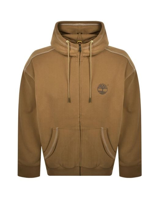 Timberland Green Full Zip Hoodie Wheat for men