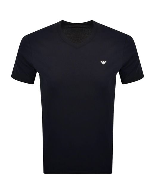 Armani Blue Emporio 2 Pack V Neck T Shirts for men