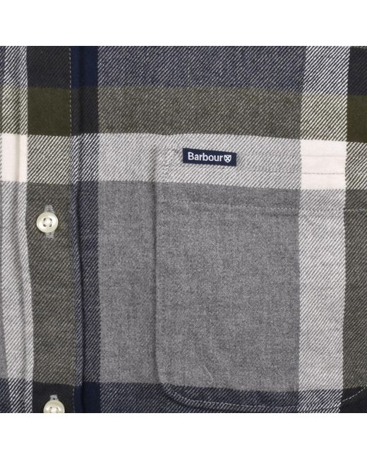Barbour Gray Folley Checked Tailored Shirt for men