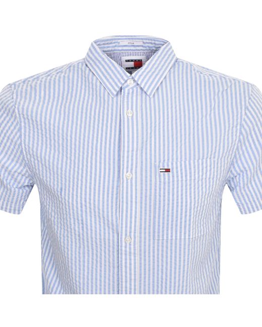 Tommy Hilfiger Blue Seersucker Stripe Shirt for men