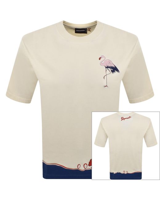 DSquared² White Loose Fit T Shirt for men