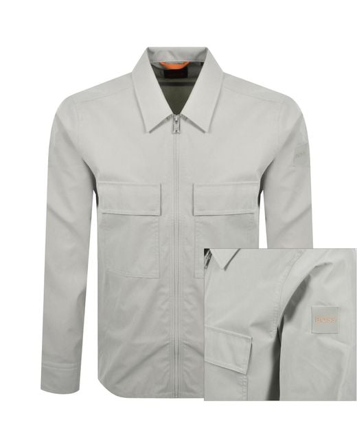 Boss Gray Boss Lozzy M Overshirt for men