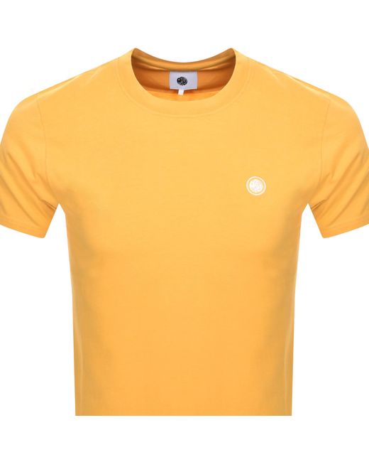 Pretty Green Orange Mitchell Crew Neck T Shirt for men