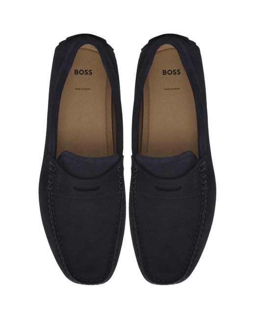 BOSS BUSINESS Black Boss Noel Moccasin Shoes Dark for men