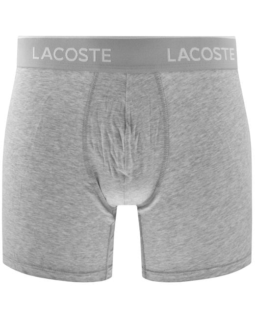 Lacoste Gray Underwear 3 Pack Boxer Briefs for men