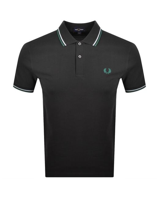 Fred Perry Black Twin Tipped Polo T Shirt for men