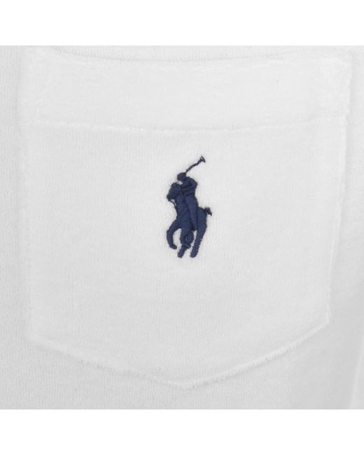 Ralph Lauren White Towelling Polo T Shirt for men
