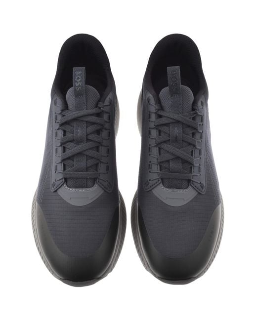 BOSS BUSINESS Blue Boss Titanium Evo Runner Trainers for men