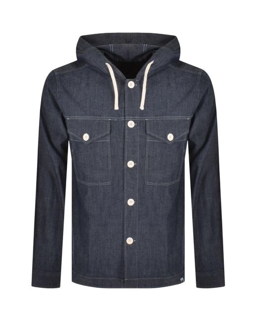 Cotton Nimes Overshirt Jacket in Navy 