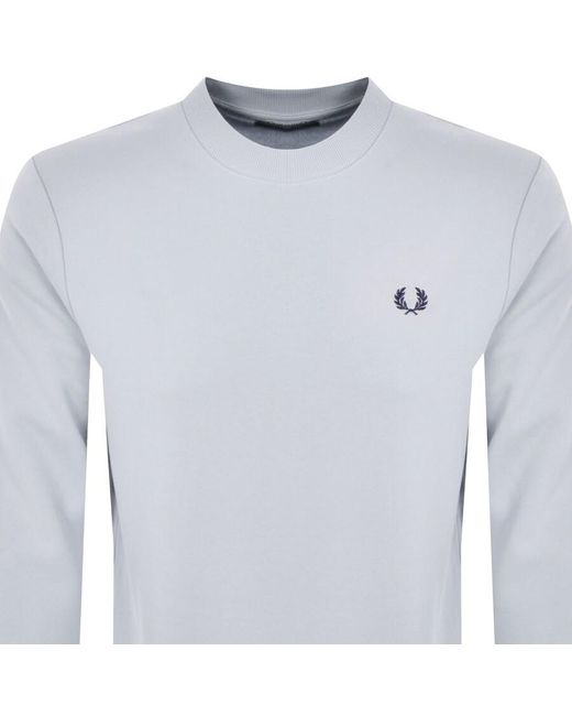 Fred Perry Blue Crew Neck Sweatshirt Light for men
