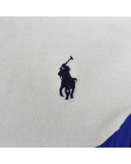 Ralph Lauren Blue Long Sleeve Rugby Polo T Shirt for men