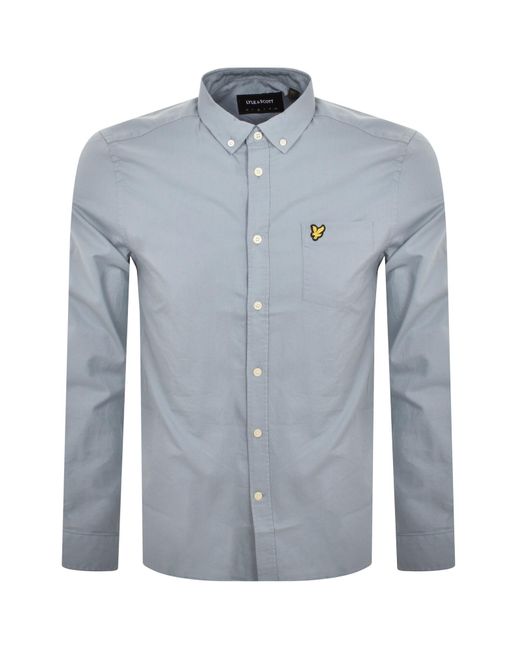 Lyle & Scott Blue Oxford Long Sleeve Shirt for men