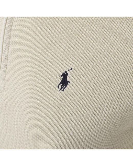 Ralph Lauren Natural Half Zip Knit Jumper for men