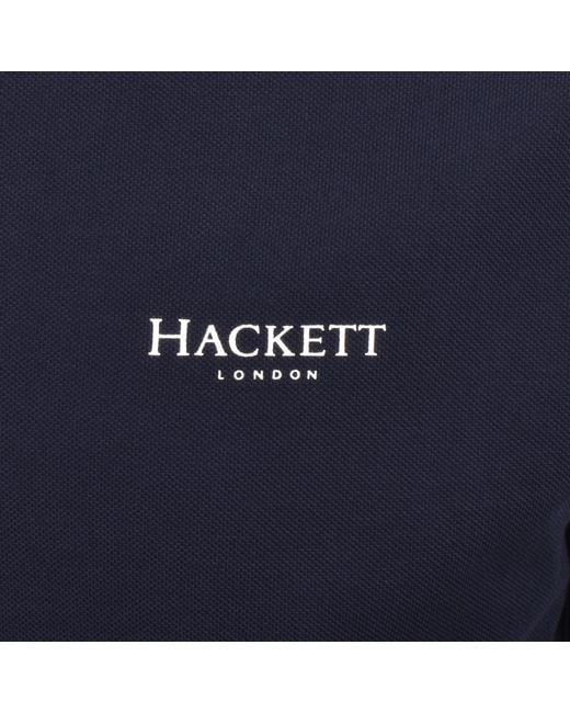 Hackett Blue Half Zip Pique Sweatshirt for men