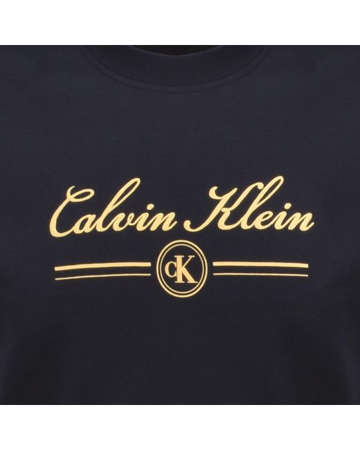Calvin Klein Blue Jeans Script T Shirt for men
