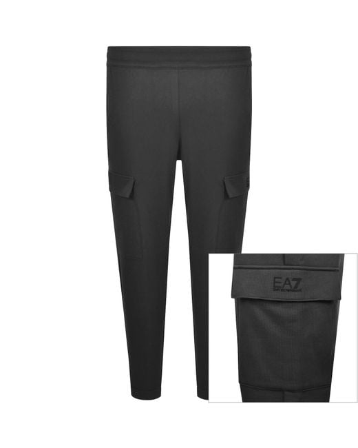 EA7 Gray Emporio Armani Cargo Jogging Bottoms for men