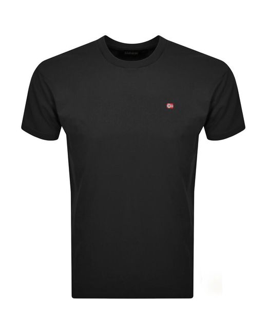Napapijri Black Salis Logo T Shirt for men