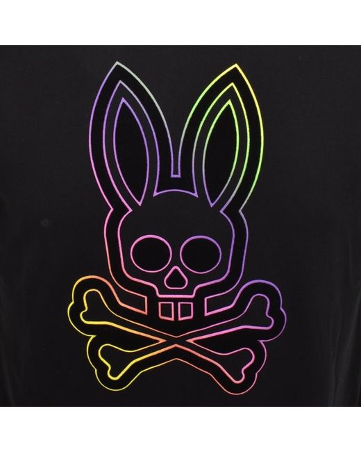 Psycho Bunny Black Flocking Logo T Shirt for men
