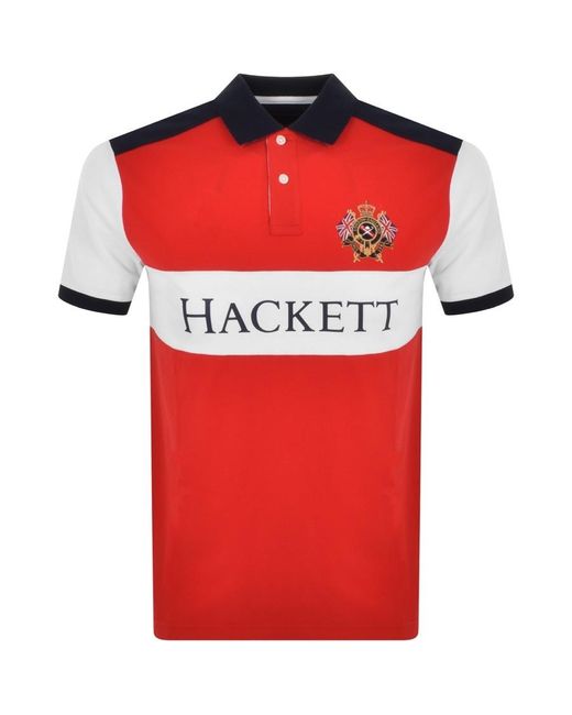 Hackett Cotton Crest Panel Polo T Shirt 
