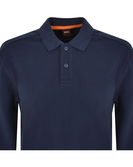Boss Blue Boss Long Sleeved Polo T Shirt for men