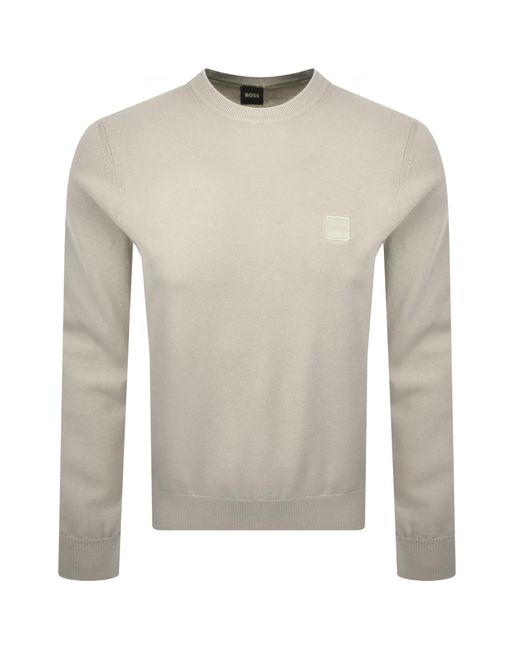 Boss Gray Boss Kanovano Knit Jumper for men