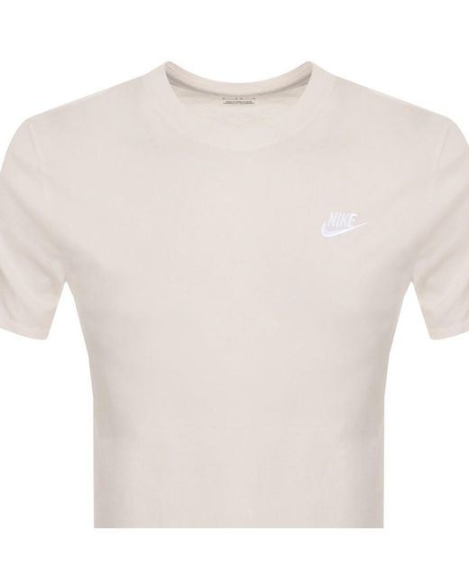Nike White Crew Neck Club T Shirt for men