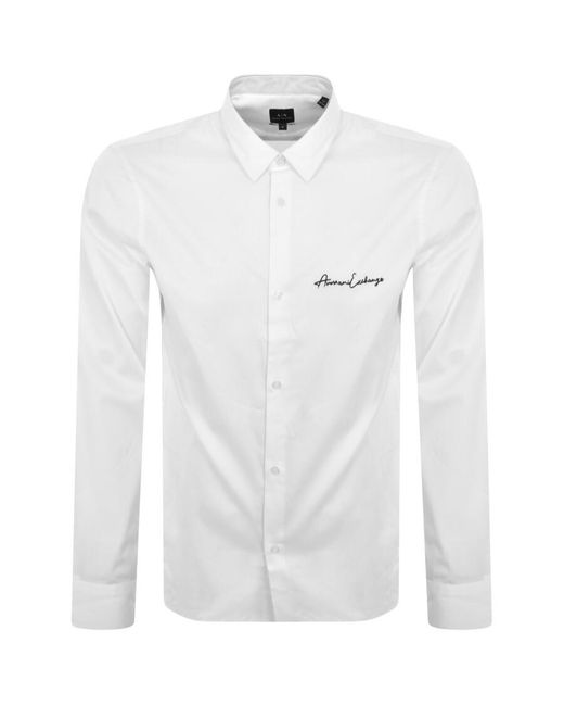 Armani Exchange White Long Sleeve Shirt for men