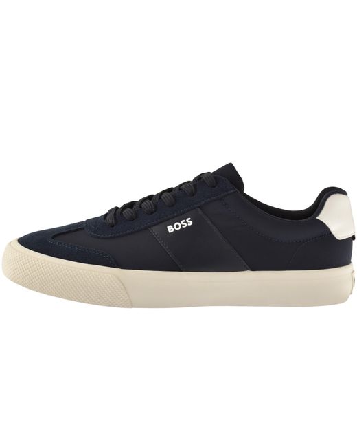 BOSS BUSINESS Blue Boss Aiden Tennis Trainers Dark for men