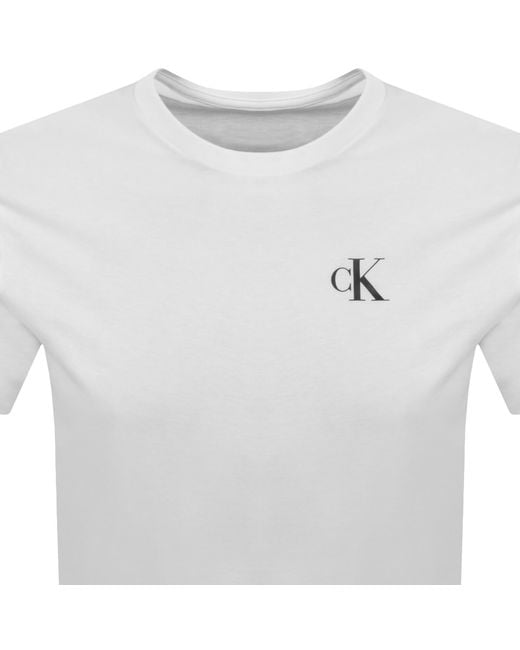 Calvin Klein White Jeans Monologo T Shirt for men