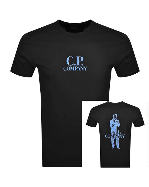 C P Company Black Cp Company Logo T Shirt for men