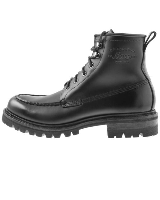G.H.BASS Black Scout Mid Lace Boots for men