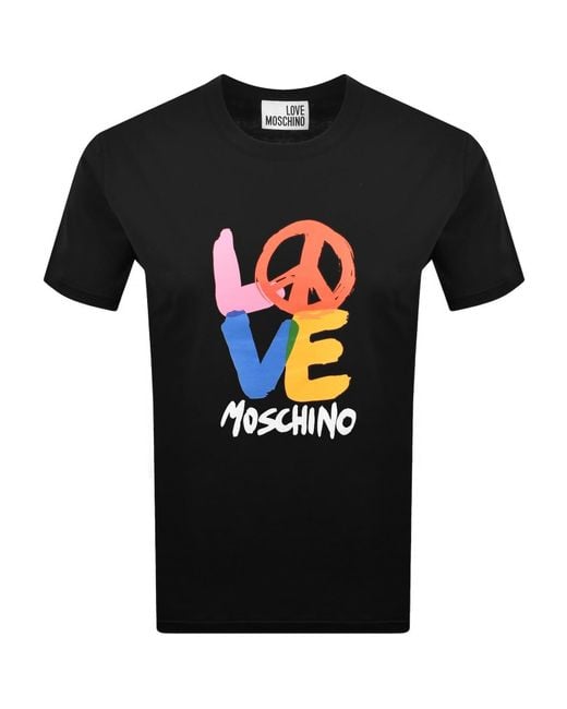 Moschino Black Graphic T Shirt for men