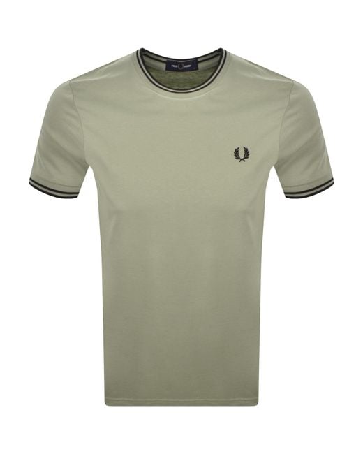 Fred Perry Green Twin Tipped T Shirt for men
