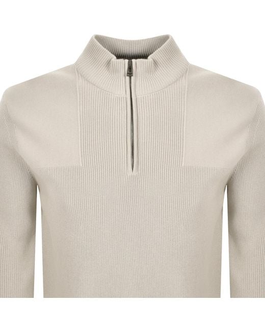 Belstaff Gray Commander Quarter Zip Jumper for men