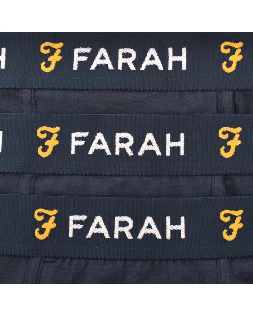Farah Blue Farah Aveleer 3 Pack Trunks for men