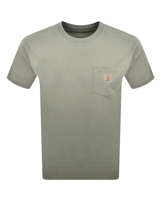Carhartt Green Pocket Short Sleeved T Shirt for men