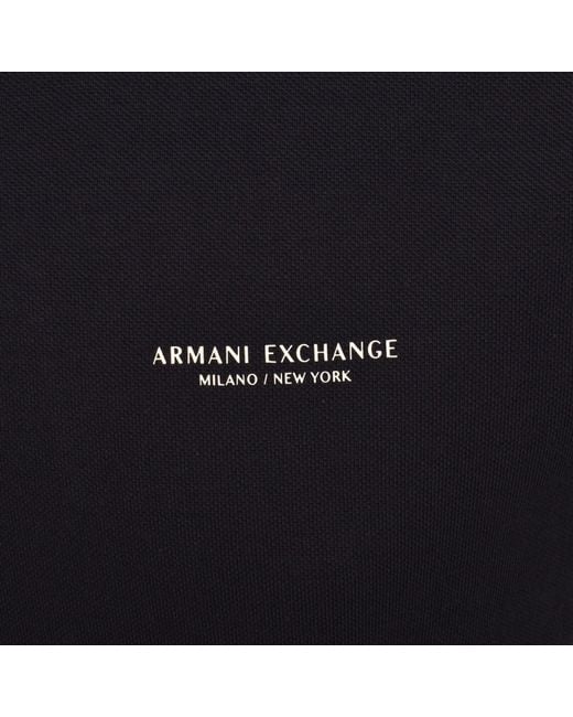 ARMANI EXCHANGE Black Polo T Shirt Deep for men