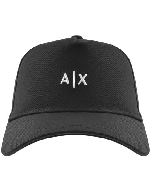 ARMANI EXCHANGE Black Logo Baseball Cap for men