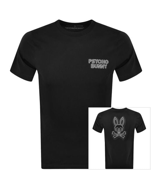 Psycho Bunny Black Sydney Graphic Logo T Shirt for men