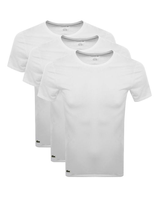 Lacoste White 3 Pack T Shirts for men