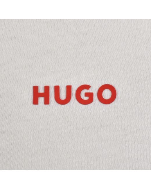 HUGO Gray Dero222 T Shirt Natural for men