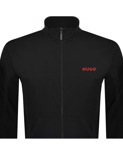 HUGO Black Lounge Linked Zip Sweatshirt for men