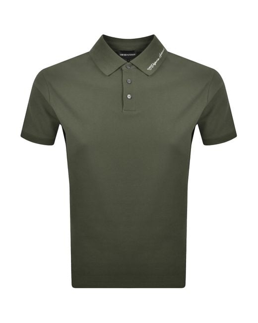 Armani Green Emporio Short Sleeved Polo T Shirt for men