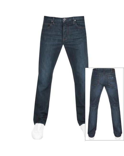 Emporio Armani Blue J21 Regular Fit Stretch Denim Jeans for men
