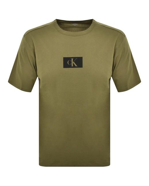 Calvin Klein Green Lounge Logo T Shirt for men