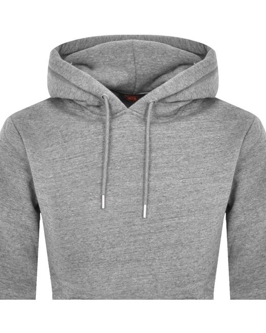 Superdry Gray Essential Logo Hoodie for men